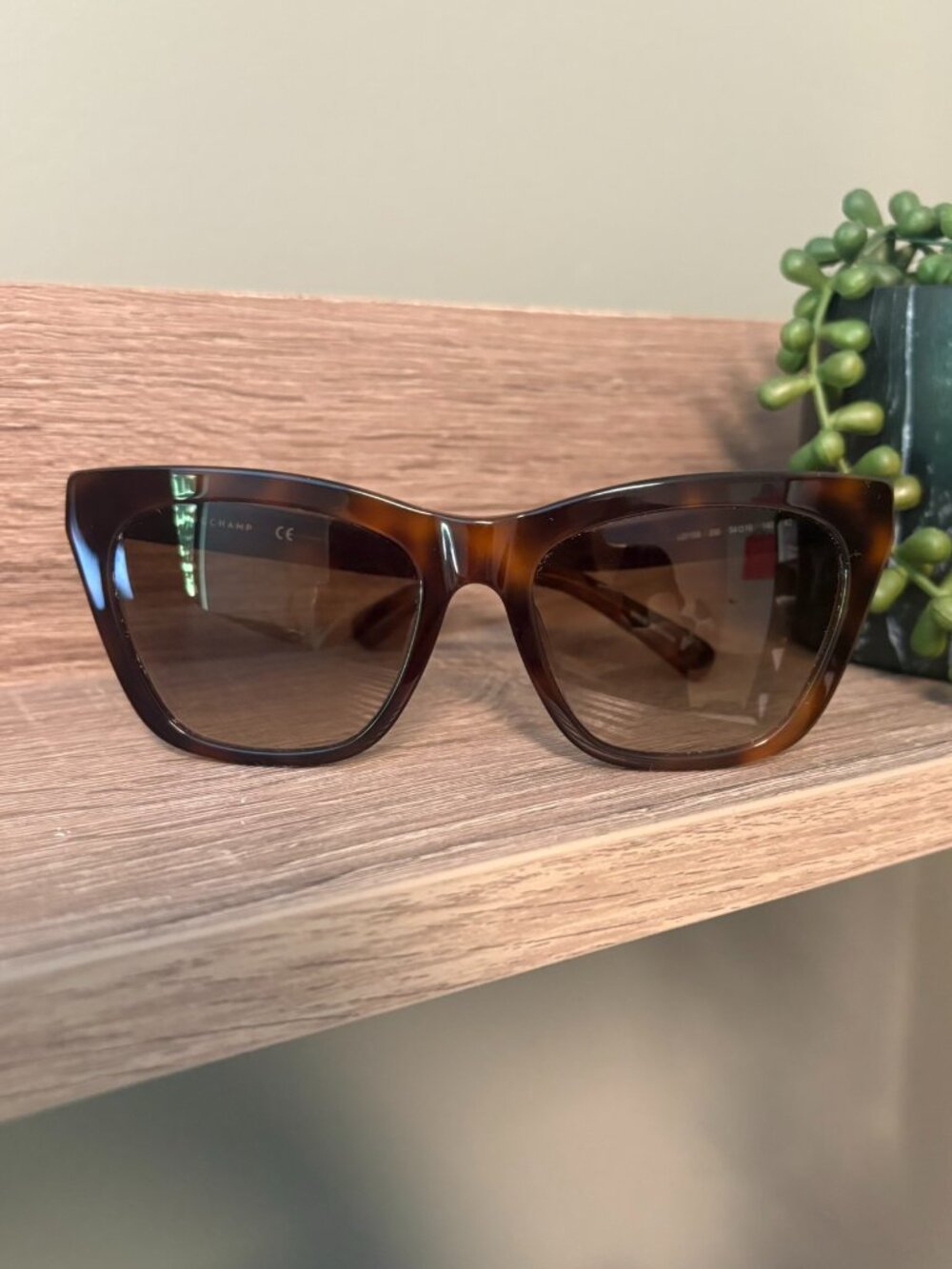 Longchamp LO715S 230 Havana Cat Eye Sunglasses Tortoise Brown Gradient EUC